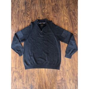 F/X Fusion Quarter Zip Sweater Knit Gray Raglan Sleeve Mock Neck Men's XXL‎